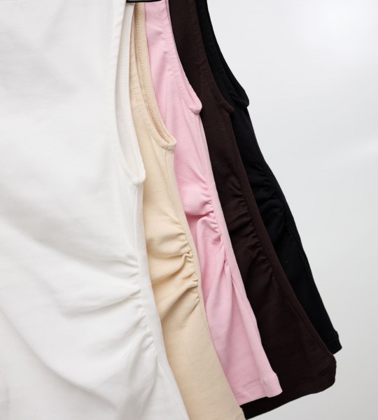 Майка Side Gather Чорна | Showroom By Nona — зображення 2