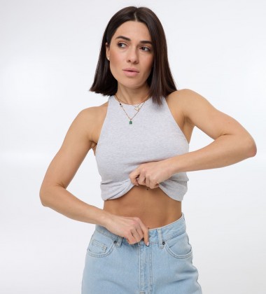 Майка Muscle Cut Сірий Меланж | Showroom By Nona — зображення 2