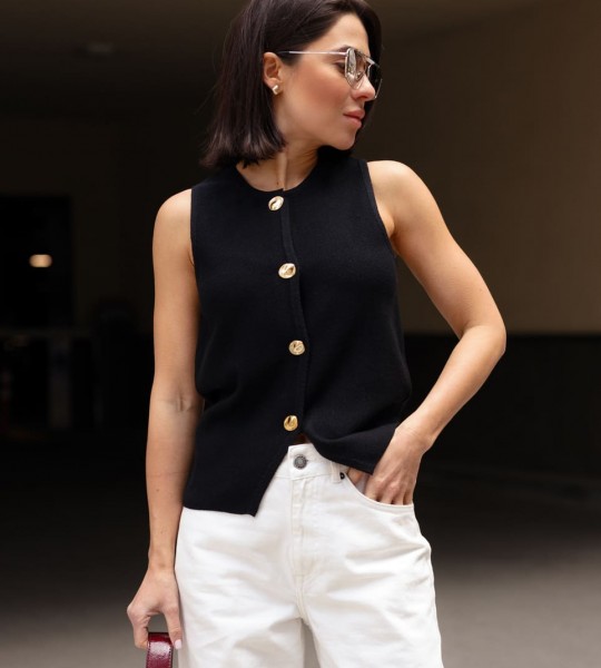 Жилетка Line Up Чорна | Showroom By Nona — зображення 2 Жилетка Line Up Чорна | Showroom By Nona — зображення 2