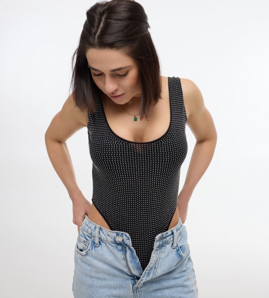 Боді Luxe Shine Чорний | Showroom By Nona — зображення 2