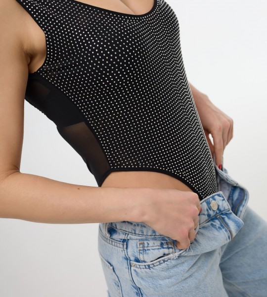 Боді Luxe Shine Чорний | Showroom By Nona — зображення 4