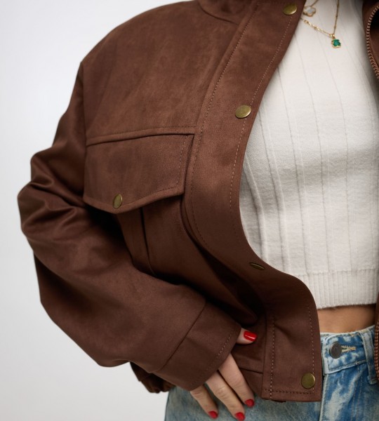 Бомбер Suede Шоколад | Showroom By Nona — зображення 6