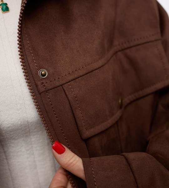 Бомбер Suede Шоколад | Showroom By Nona — зображення 5