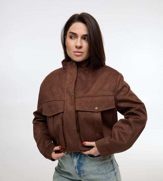 Бомбер Suede Шоколад | Showroom By Nona — зображення 8