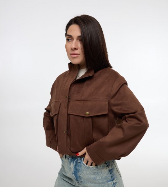 Бомбер Suede Шоколад | Showroom By Nona — зображення 7
