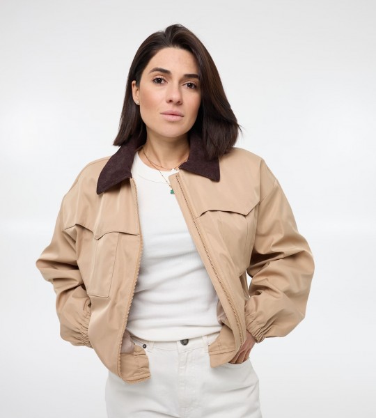 Бомбер Classic Беж | Showroom By Nona — зображення 3