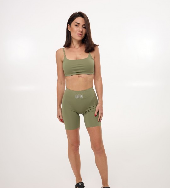 Велосипедки Smooth Fit Barcode Хакі | Showroom By Nona — зображення 3