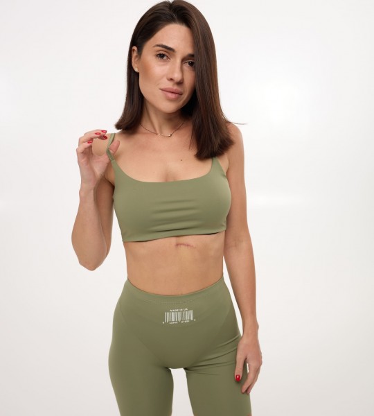 Велосипедки Smooth Fit Barcode Хакі | Showroom By Nona — зображення 4