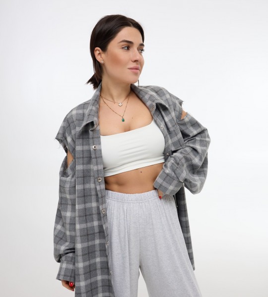 Топ базовий з квадратним вирізом Білий | Showroom By Nona — зображення 2