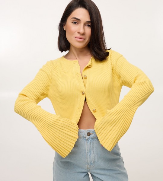 Кардиган Flare Sleeve Жовтий | Showroom By Nona — зображення 3