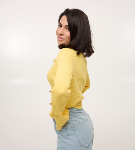 Кардиган Flare Sleeve Жовтий | Showroom By Nona — зображення 4