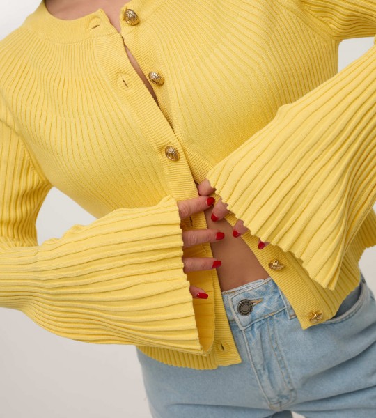 Кардиган Flare Sleeve Жовтий | Showroom By Nona — зображення 5