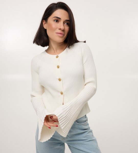 Кардиган Flare Sleeve Молочний