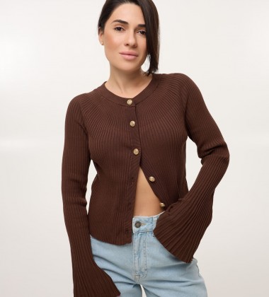 Кардиган Flare Sleeve Шоколад | Showroom By Nona