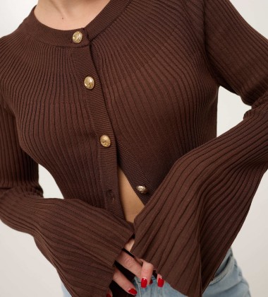 Кардиган Flare Sleeve Шоколад | Showroom By Nona — зображення 2