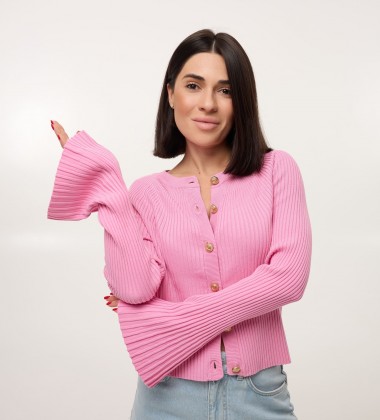 Кардиган Flare Sleeve Рожевий | Showroom By Nona