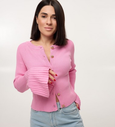 Кардиган Flare Sleeve Рожевий | Showroom By Nona — зображення 4
