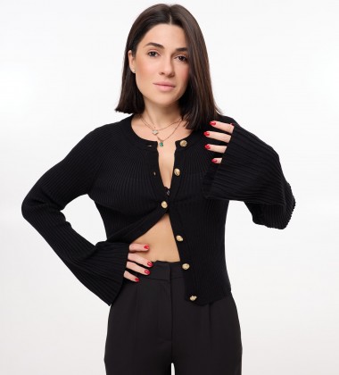 Кардиган Flare Sleeve Чорний | Showroom By Nona — зображення 5