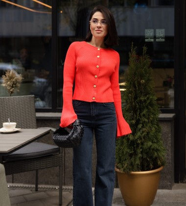 Кардиган Flare Sleeve Червоний | Showroom By Nona — зображення 6