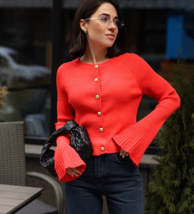Кардиган Flare Sleeve Червоний | Showroom By Nona