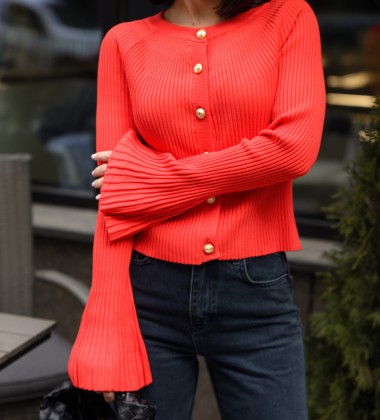 Кардиган Flare Sleeve Червоний | Showroom By Nona — зображення 2