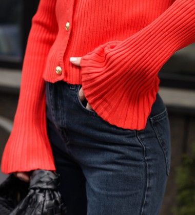 Кардиган Flare Sleeve Червоний | Showroom By Nona — зображення 3