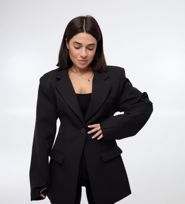 Блейзер Tailored Fit Чорний | Showroom By Nona — зображення 3