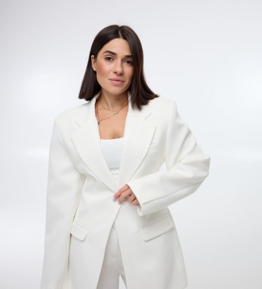 Блейзер Tailored Fit Білий | Showroom By Nona — зображення 4