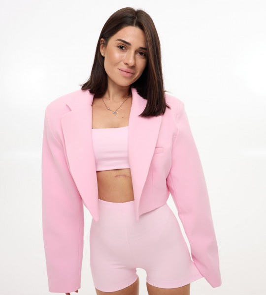 Блейзер Crop Edge Рожевий | Showroom By Nona — зображення 2