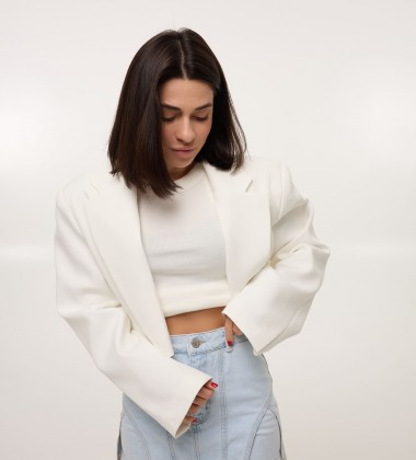 Блейзер Crop Edge Білий | Showroom By Nona