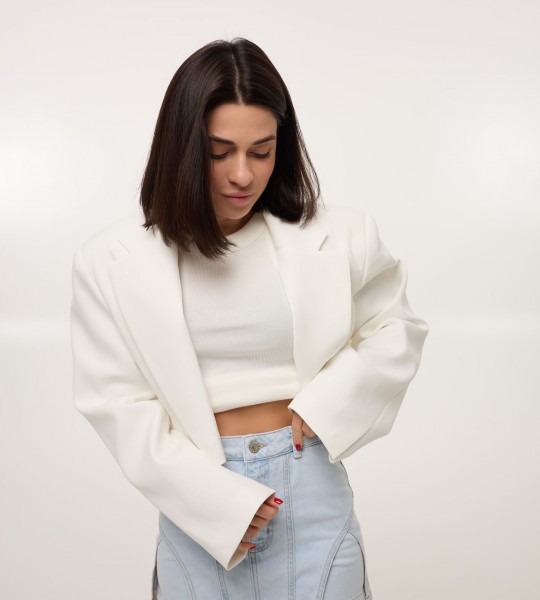 Блейзер Crop Edge Білий