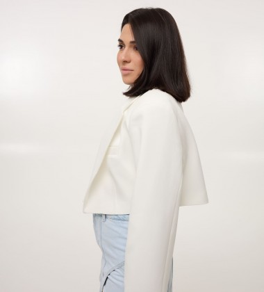 Блейзер Crop Edge Білий | Showroom By Nona — зображення 2