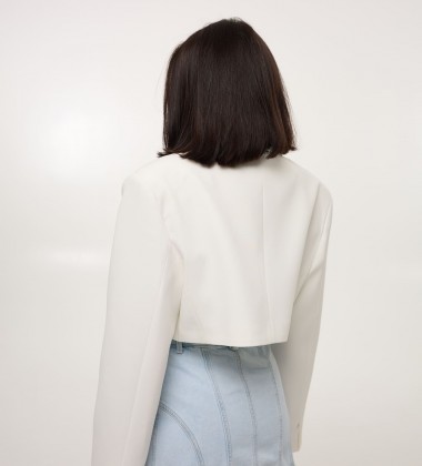 Блейзер Crop Edge Білий | Showroom By Nona — зображення 3