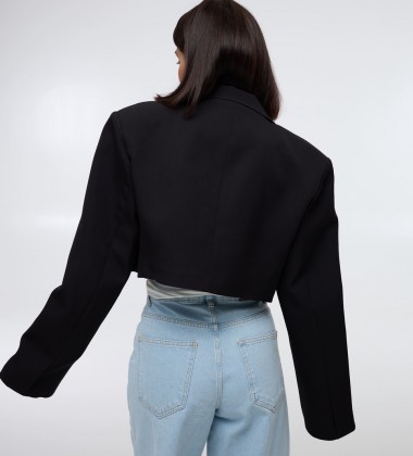 Блейзер Crop Edge Чорний | Showroom By Nona — зображення 4