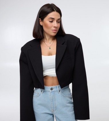 Блейзер Crop Edge Чорний | Showroom By Nona