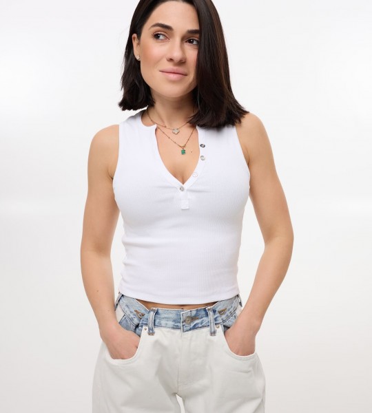 Майка Button Fit Біла