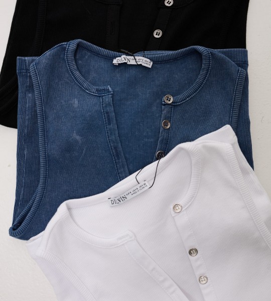 Майка Button Fit Синя | Showroom By Nona — зображення 3