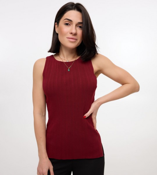 Майка Sleek Ribbed Бордо