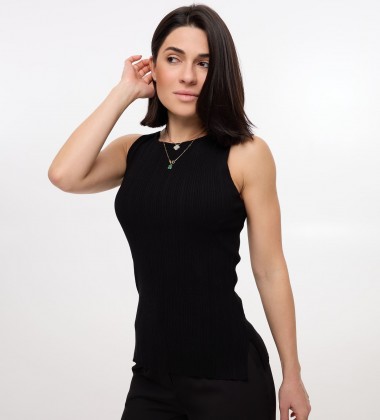 Майка Sleek Ribbed Чорна | Showroom By Nona — зображення 2