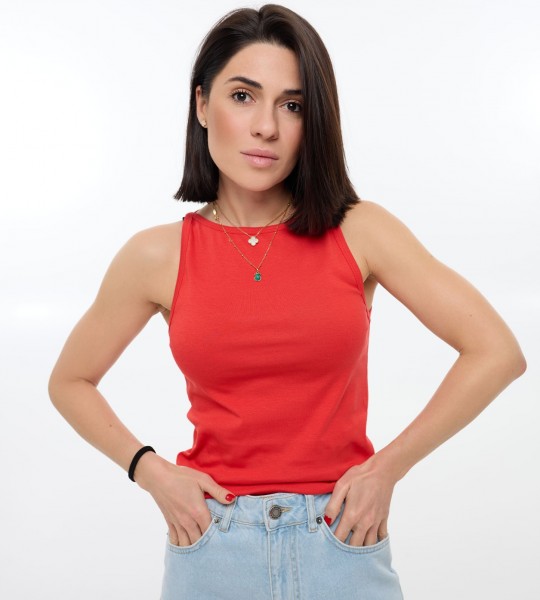 Майка Sleeveless Base Червона | Showroom By Nona — зображення 4