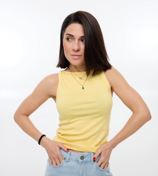Майка Sleeveless Base Жовта | Showroom By Nona — зображення 3