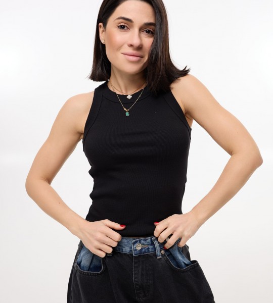 Майка Neo Rib Чорна | Showroom By Nona — зображення 3