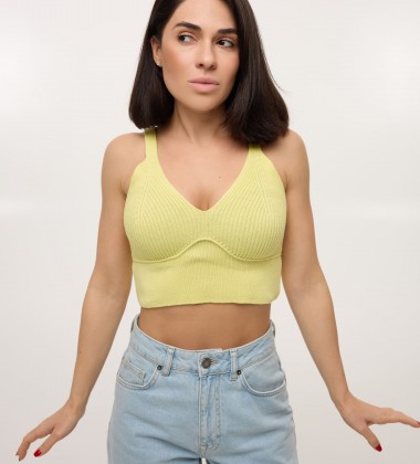 Топ Bra Fit Knit Лайм | Showroom By Nona — зображення 4