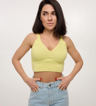 Топ Bra Fit Knit Лайм | Showroom By Nona — зображення 3