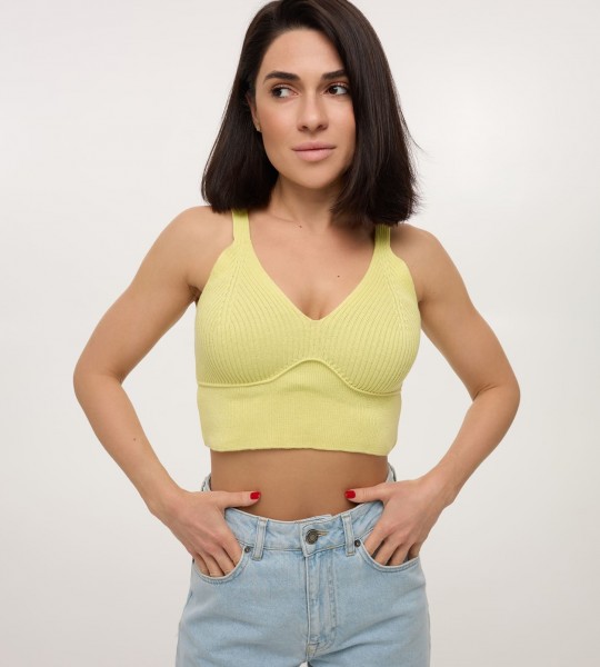 Топ Bra Fit Knit Лайм | Showroom By Nona — зображення 3