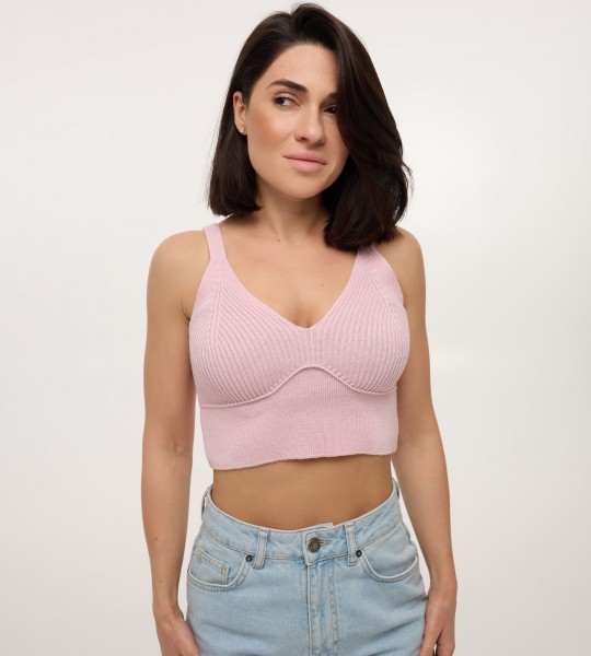 Топ Bra Fit Knit Рожевий | Showroom By Nona — зображення 4