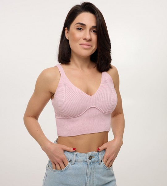 Топ Bra Fit Knit Рожевий | Showroom By Nona — зображення 3