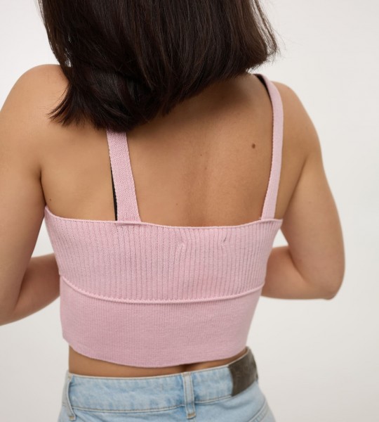 Топ Bra Fit Knit Рожевий | Showroom By Nona — зображення 2