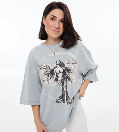 Футболка Angel Graphic Блакитна | Showroom By Nona