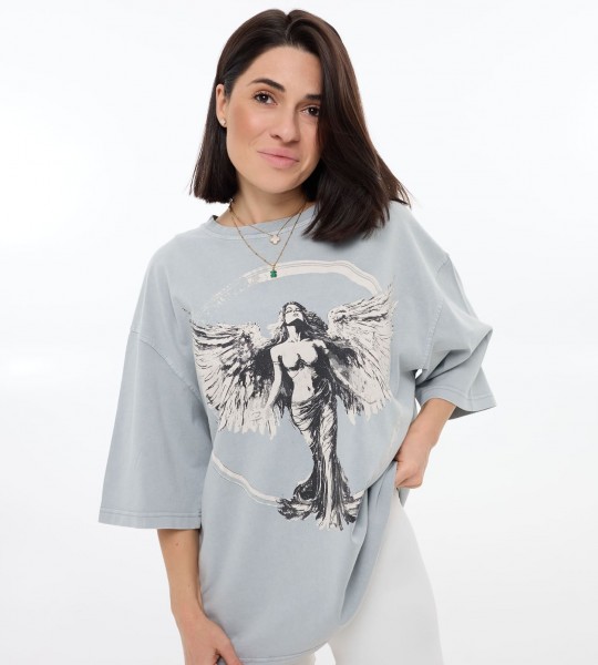 Футболка Angel Graphic Блакитна